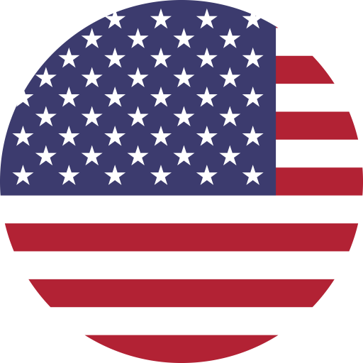 Flat Round United States Flag